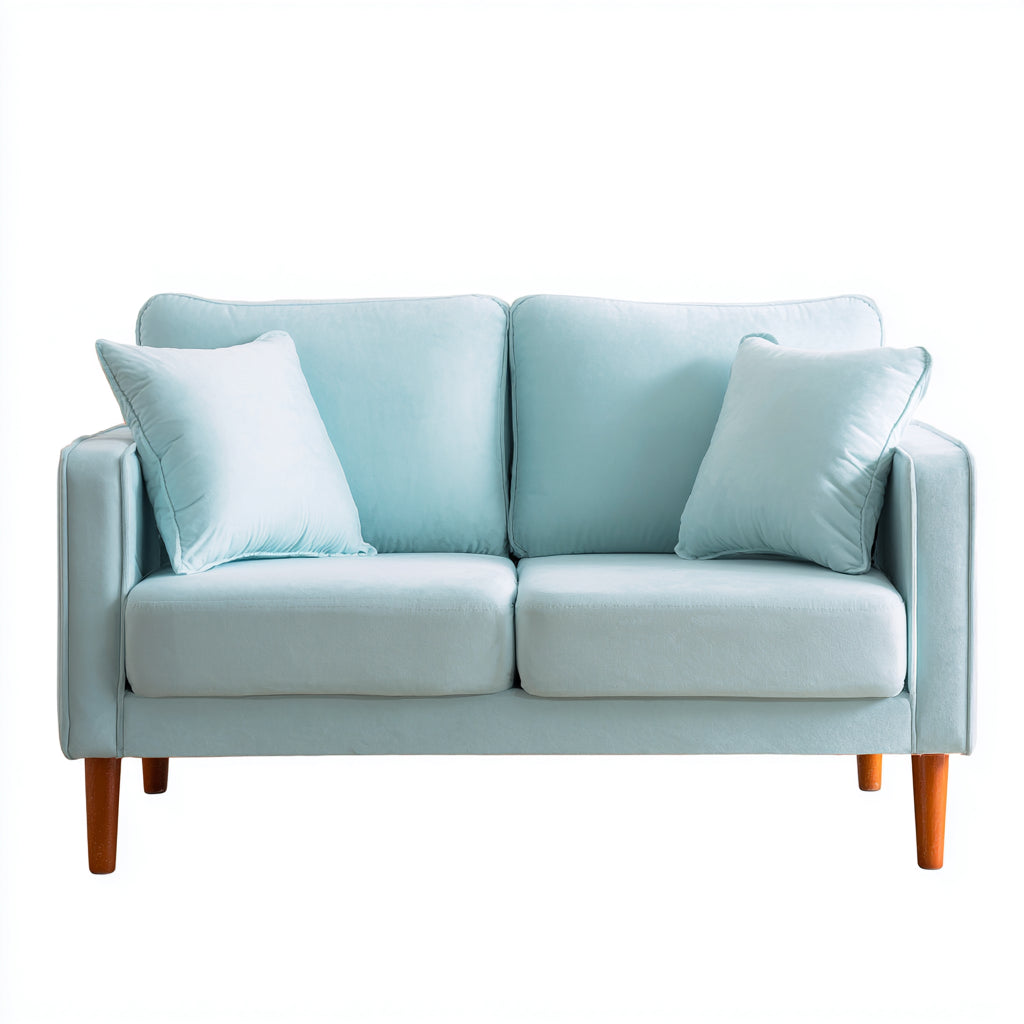Divano a due posti in tessuto 150x85x88 cm - azzurro chiaro - design moderno per soggiorno