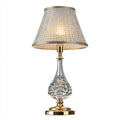 Lampada da tavolo in cristallo e metallo 30x30x55 cm - trasparente e oro - per illuminazione ambientale con stile elegante