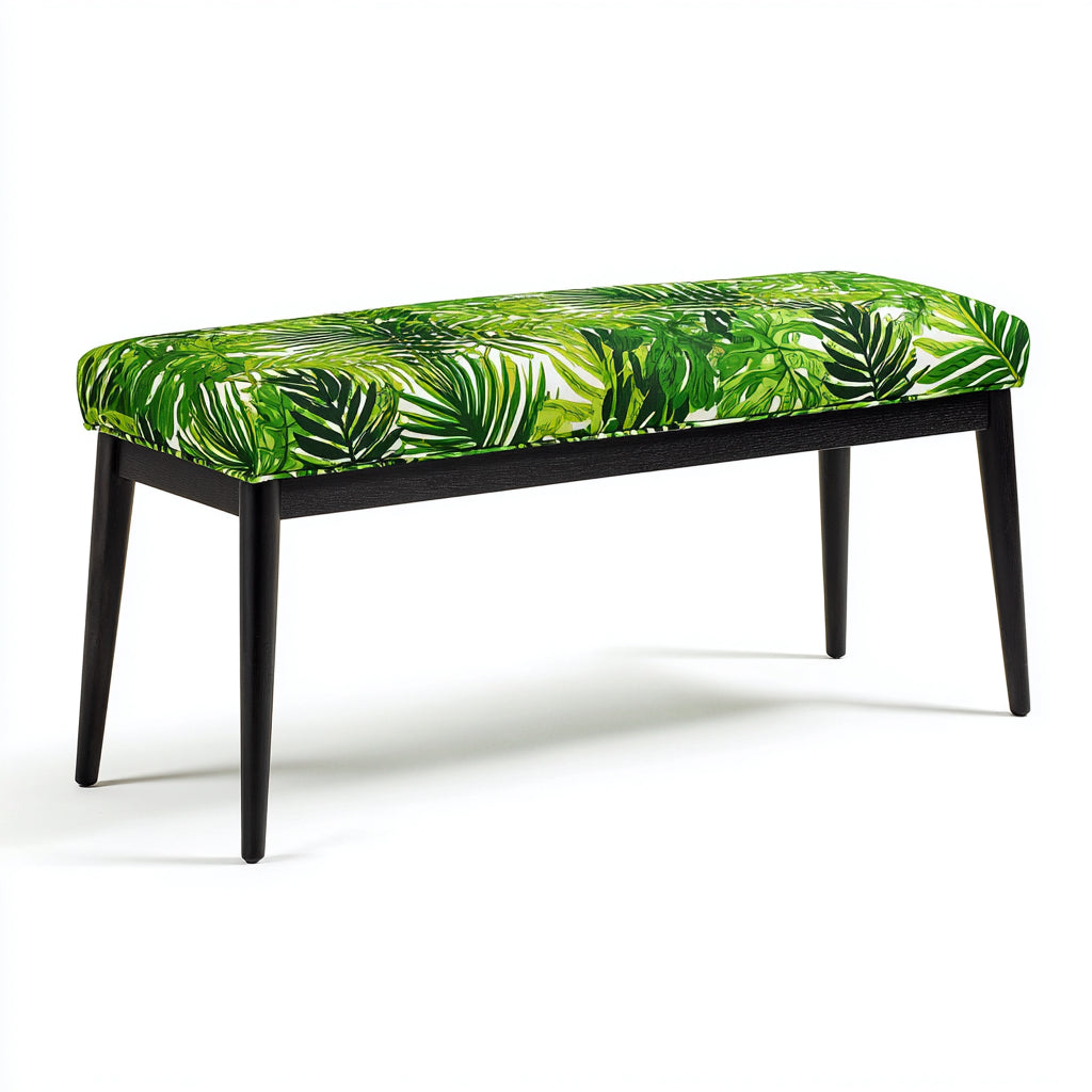 Panca per letto imbottita tessuto 120x40x45 cm - verde - design moderno per camera da letto