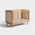 Lettino per bambini in legno massello 120x60x80 cm - naturale - design nordico per cameretta