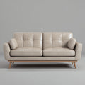 Divano a due posti in vera pelle 180x95x88 cm - beige - stile moderno per soggiorno