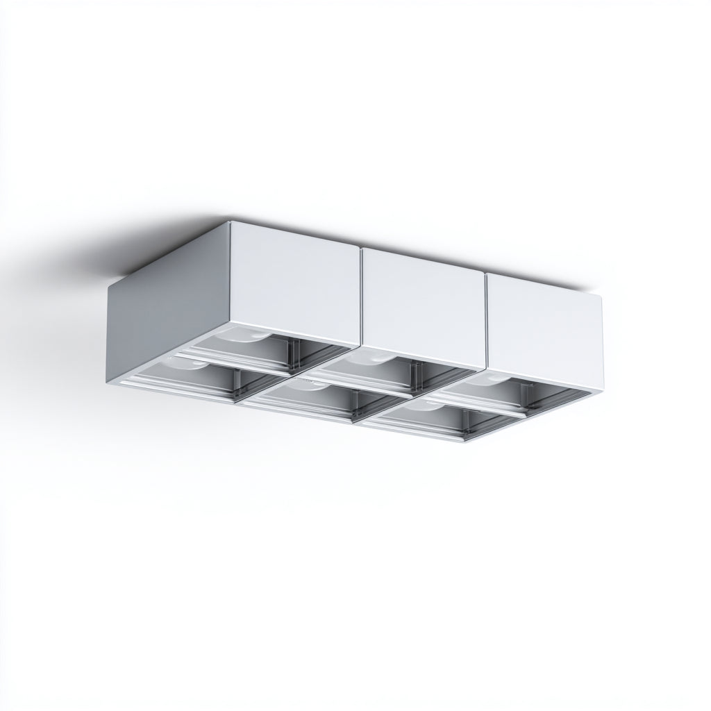 Lampada da soffitto in metallo e vetro 60x20x8 cm - bianco - design moderno per cucina e ufficio