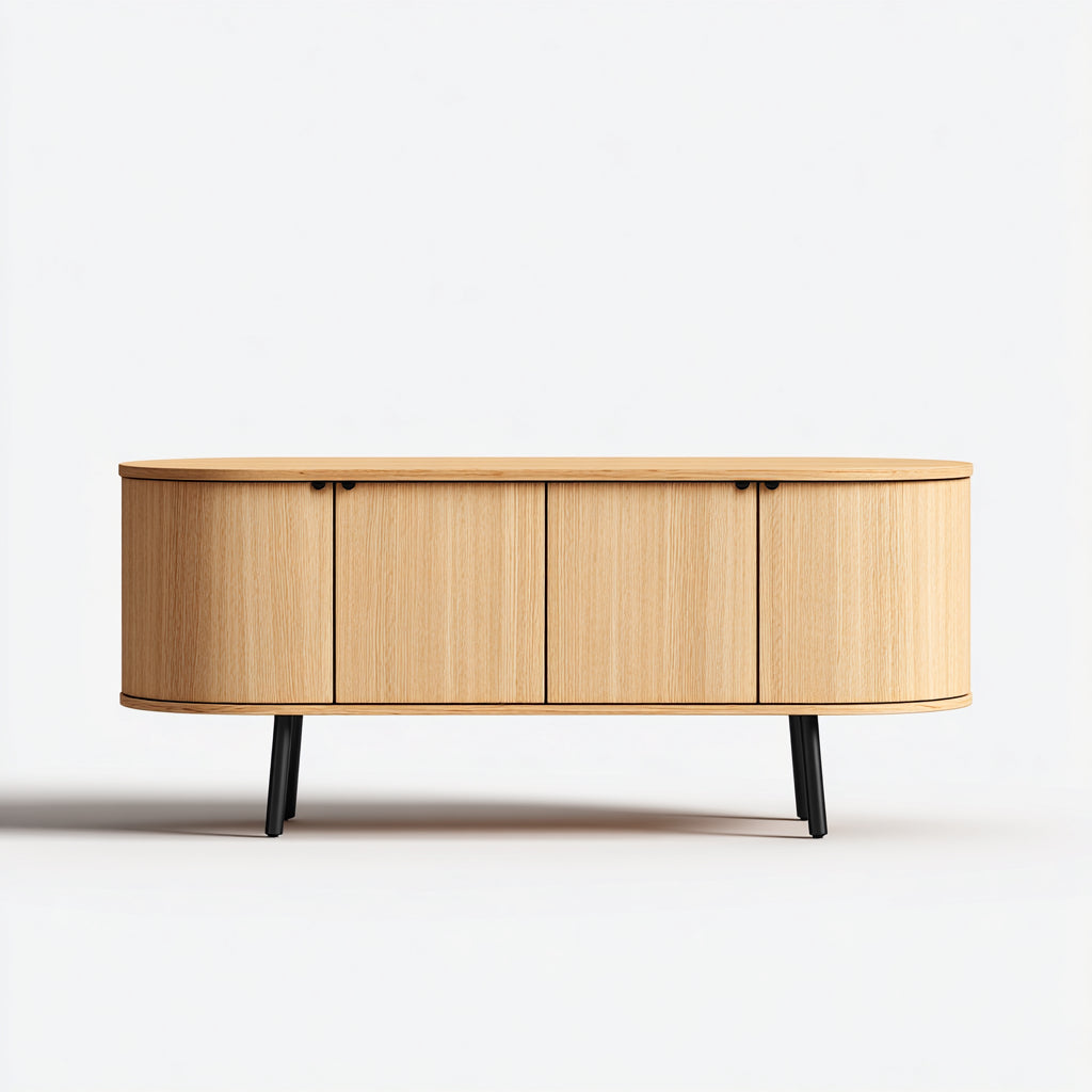 Mobile TV in legno 180x40x45 cm - marrone chiaro - design scandinavo per soggiorno
