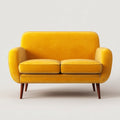 Divano a due posti in tessuto 140x80x85 cm - giallo - design moderno per soggiorno