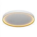 Lampada da soffitto rotonda in metallo e diffusore opale 40x40x8 cm - bianco-oro - design moderno per soggiorno e camera