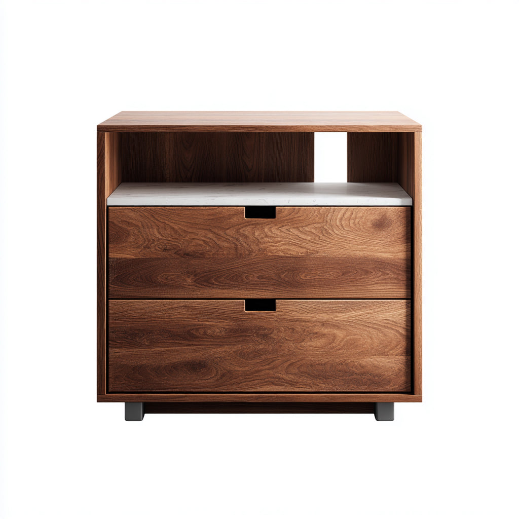Armadio per ufficio con cassetti in legno 60x40x55 cm - noce - adatto per ufficio con stile moderno