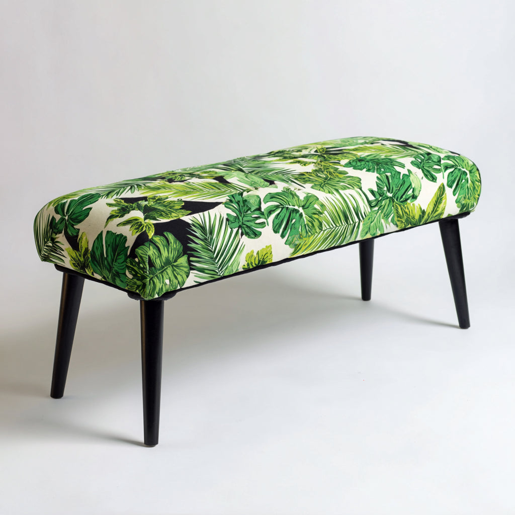 Panca per letto imbottita tessuto 120x40x45 cm - verde - design moderno per camera da letto