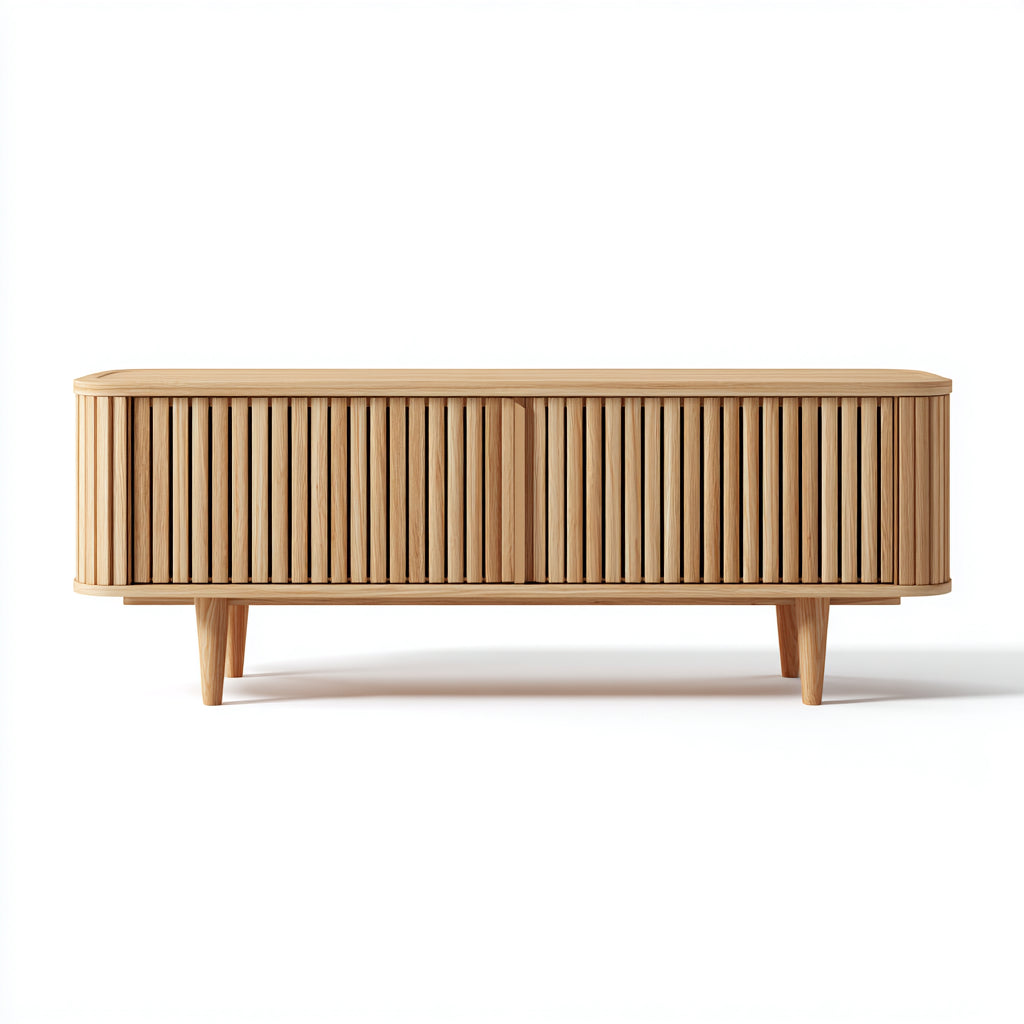 Mobile TV in legno 180x40x45 cm - marrone chiaro - design scandinavo per soggiorno