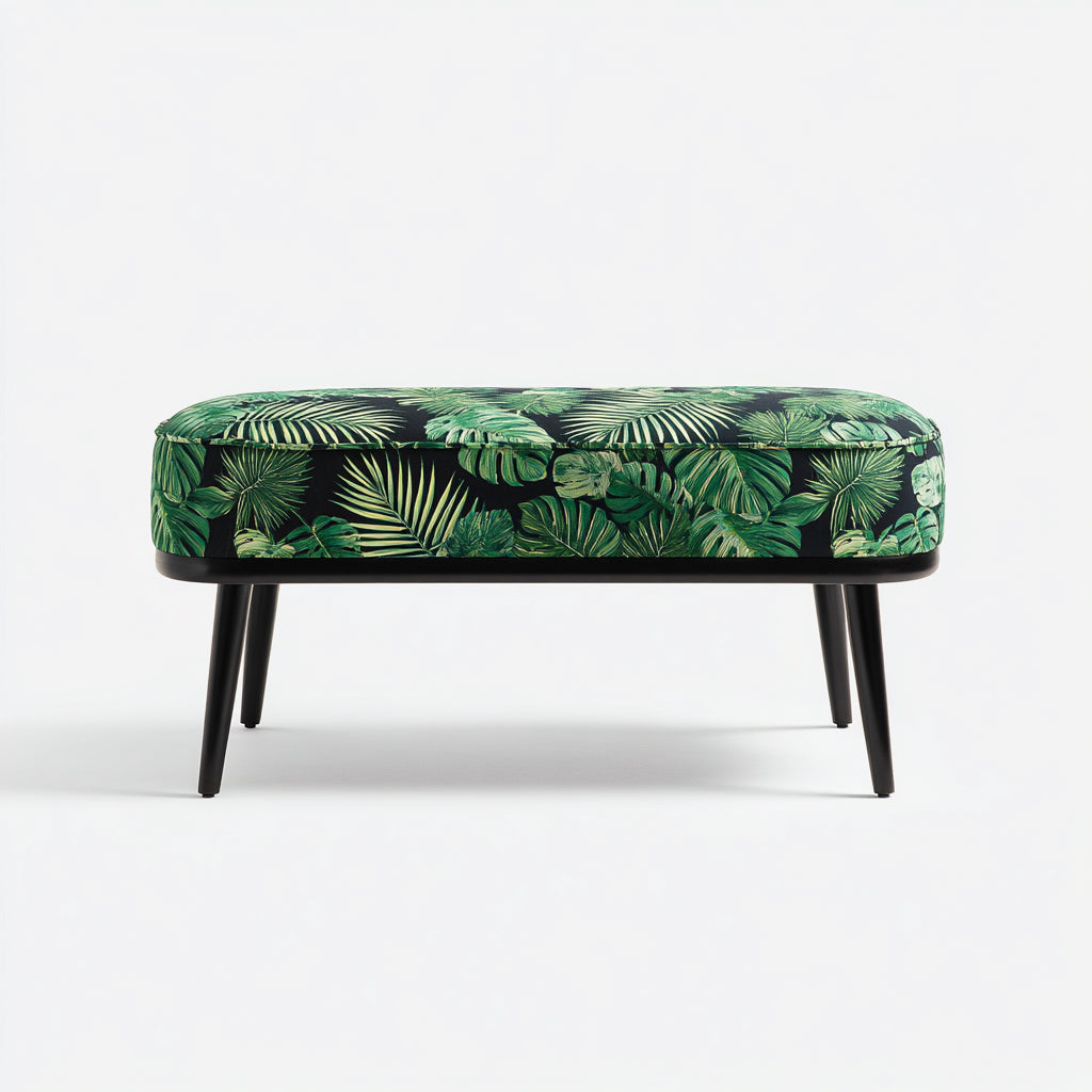 Panca per letto imbottita tessuto 120x40x45 cm - verde - design moderno per camera da letto