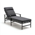Lettino da sole struttura in metallo tessuto 195x65x85 cm - grigio - design moderno per esterni adatto per uso outdoor