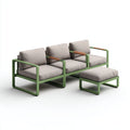 Divano da esterno metallo tessuto 195x80x78 cm - verde - grigio - design moderno modulare per giardino