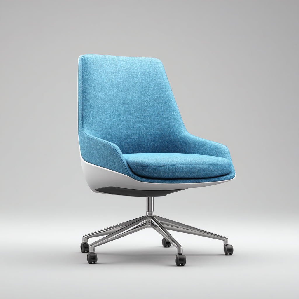Sedia da ufficio imbottita in tessuto 65x65x85 cm - blu - design moderno per ufficio