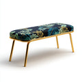 Panca per letto imbottita tessuto 110x40x45 cm - blu oro - design elegante per camera da letto