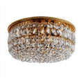 Lampada da soffitto rotonda in cristallo e metallo 40x40x25 cm - oro-trasparente - stile classico decorativo per soggiorno e camera
