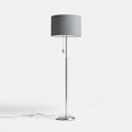 Lampada da terra in metallo e tessuto 38x38x160 cm - grigio - argento - design moderno per soggiorno